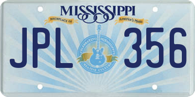 MS license plate JPL356