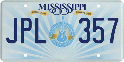 MS license plate JPL357