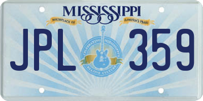 MS license plate JPL359