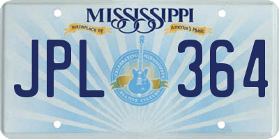 MS license plate JPL364