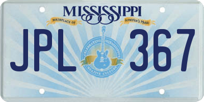 MS license plate JPL367