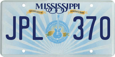 MS license plate JPL370