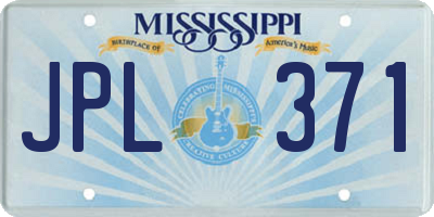 MS license plate JPL371
