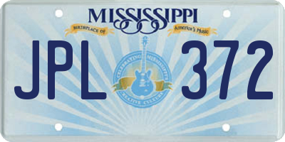 MS license plate JPL372