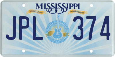 MS license plate JPL374