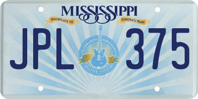 MS license plate JPL375