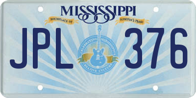 MS license plate JPL376