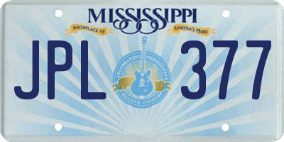MS license plate JPL377