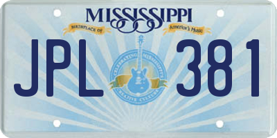 MS license plate JPL381