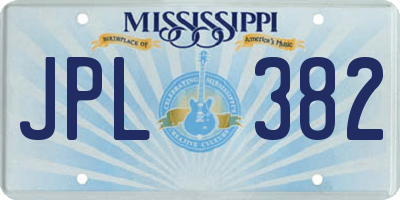 MS license plate JPL382