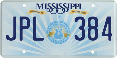 MS license plate JPL384