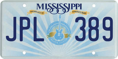 MS license plate JPL389