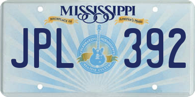 MS license plate JPL392