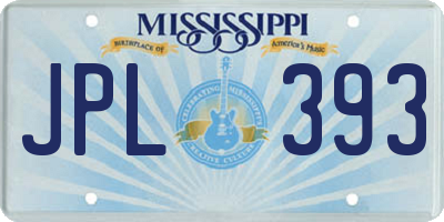 MS license plate JPL393