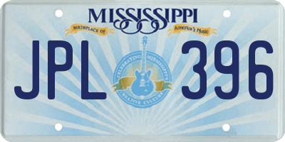 MS license plate JPL396
