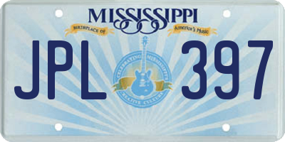 MS license plate JPL397