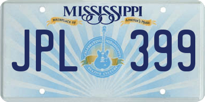 MS license plate JPL399
