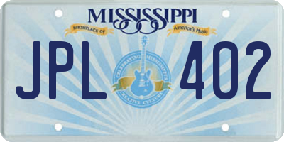MS license plate JPL402