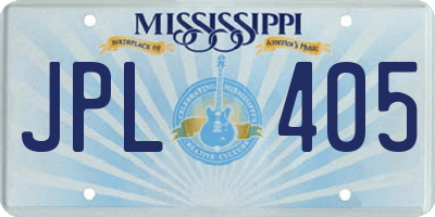 MS license plate JPL405