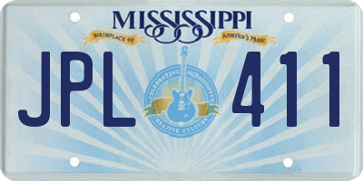 MS license plate JPL411