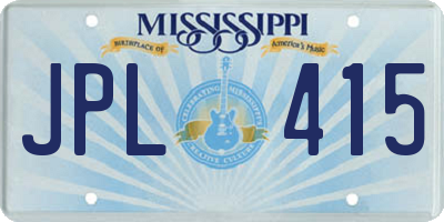 MS license plate JPL415
