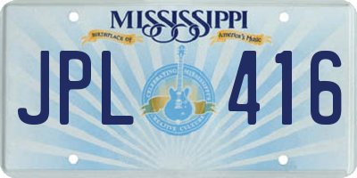 MS license plate JPL416