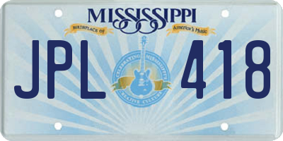 MS license plate JPL418