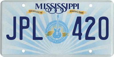 MS license plate JPL420