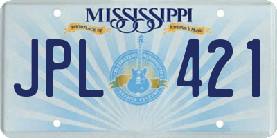 MS license plate JPL421