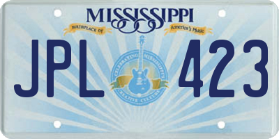MS license plate JPL423