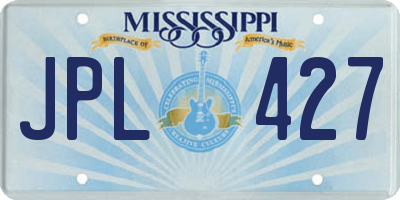MS license plate JPL427