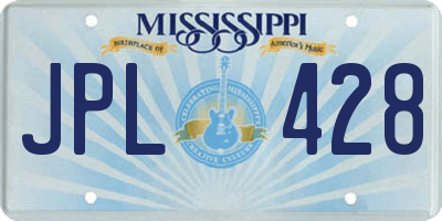 MS license plate JPL428