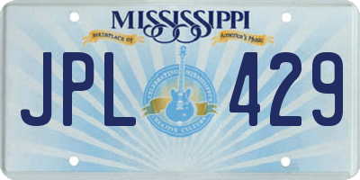 MS license plate JPL429