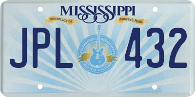 MS license plate JPL432