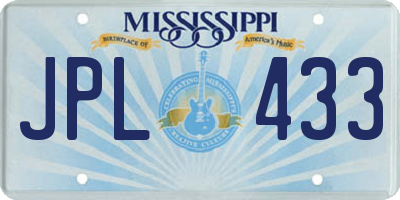 MS license plate JPL433