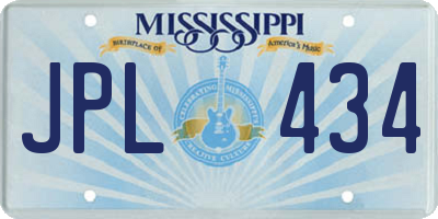 MS license plate JPL434