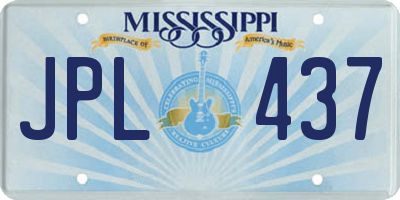 MS license plate JPL437