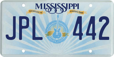 MS license plate JPL442