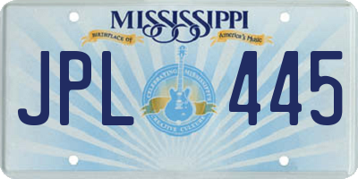 MS license plate JPL445