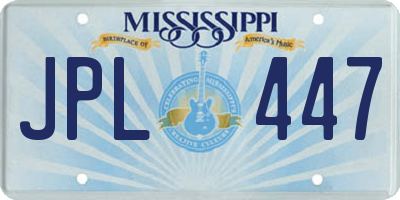 MS license plate JPL447