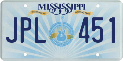 MS license plate JPL451