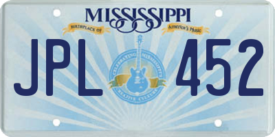 MS license plate JPL452