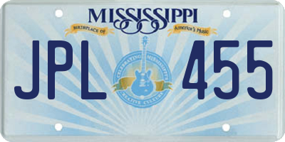 MS license plate JPL455