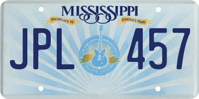 MS license plate JPL457