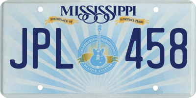 MS license plate JPL458