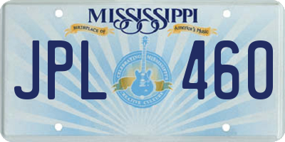 MS license plate JPL460