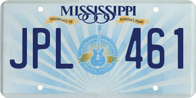 MS license plate JPL461