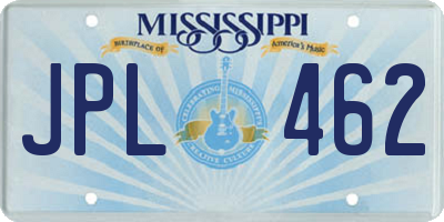 MS license plate JPL462