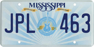 MS license plate JPL463