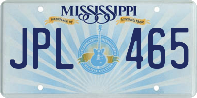 MS license plate JPL465
